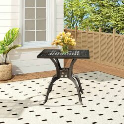 Black Cast Aluminium Square Outdoor Dining Table