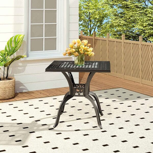 Black Cast Aluminium Square Outdoor Dining Table