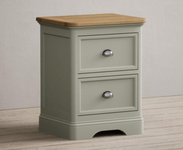 Brampton Soft Green Painted 2 Drawer Bedside Chest