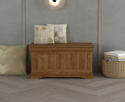 Burford Rustic Solid Oak Blanket Box