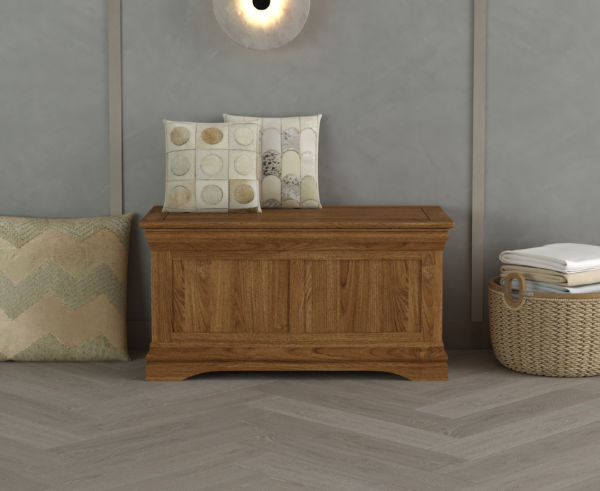 Burford Rustic Solid Oak Blanket Box