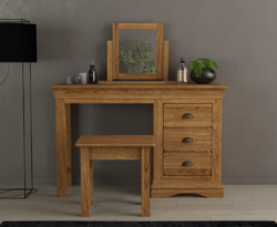 Burford Rustic Solid Oak Dressing Table Set