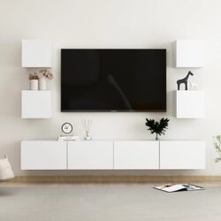 Calgary Wall Hung Wooden Entertainment Unit In White