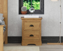 Cambridge Solid Oak 2 Drawer Bedside Chest