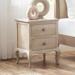 Camille - 2-Drawer Bedside Table - Oak - Wooden - Happy Beds