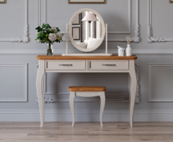 Chateau Oak and Soft White Painted Dressing Table Set