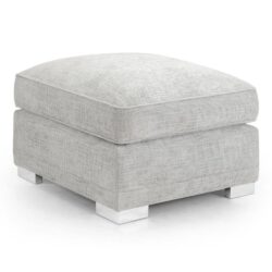 Conyers Fabric Foot Stool In Grey