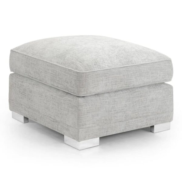 Conyers Fabric Foot Stool In Grey