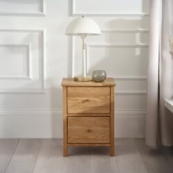 Coxmoor - 2-Drawer Bedside Table - Oak - Wooden - Happy Beds