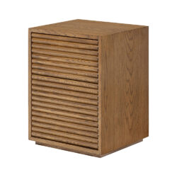 DI Designs Charlton Ribbed Walnut Bedside Table 2 Drawer