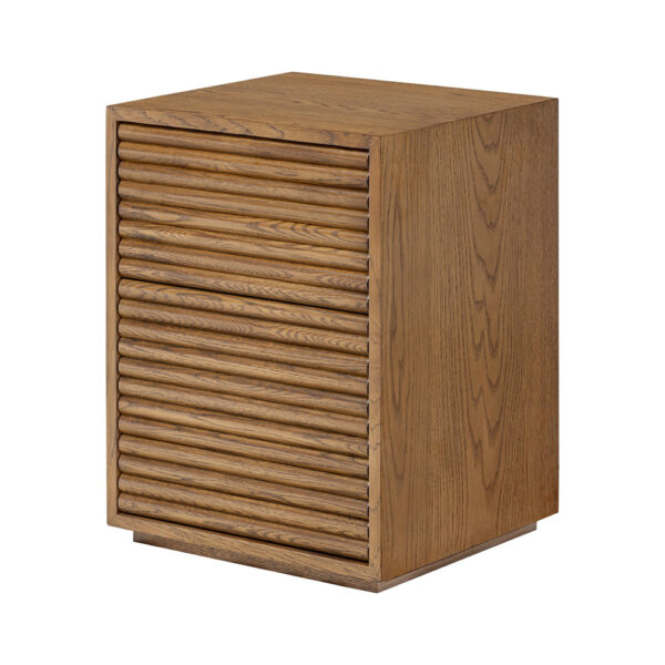 DI Designs Charlton Ribbed Walnut Bedside Table 2 Drawer