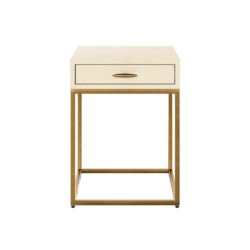 DI Designs Hampton Square Bedside Table - Ivory Shagreen
