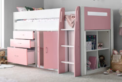 Daisy Mid Sleeper Kids Storage Bed, Bedmaster_White, One Size