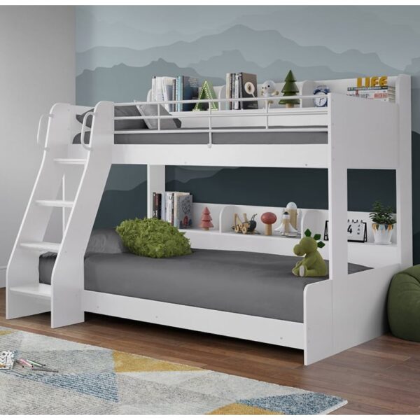 Dallyce Wooden Triple Sleeper Bunk Bed In White