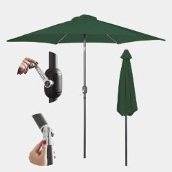 Dark Green 2.7m Steel Garden Parasol