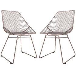 Eastlake Blush Pink Metal Bistro Dining Chairs In Pair