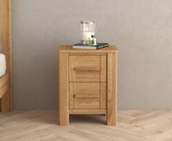 Eclipse Solid Oak 2 Drawer Bedside Chest