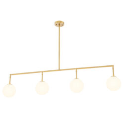 Eichholtz Tara Chandelier in Antique Brass Finish & White Glass