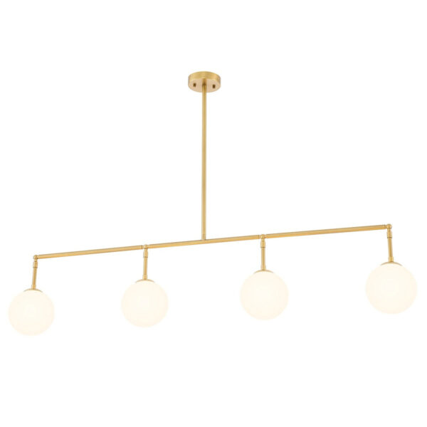 Eichholtz Tara Chandelier in Antique Brass Finish & White Glass