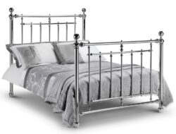 Empress Double Chrome Finish Metal Bed Frame - Victorian Style - 4ft6 - Happy Beds