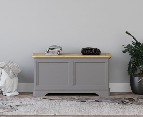 Felton Oak and Light Grey Painted Blanket Box
