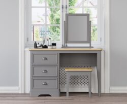 Felton Oak and Light Grey Painted Dressing Table Set