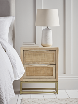 Flat Rattan Webbing Bedside Table