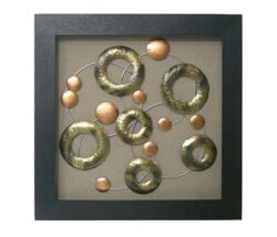 Framed Copper Circles Wall Art