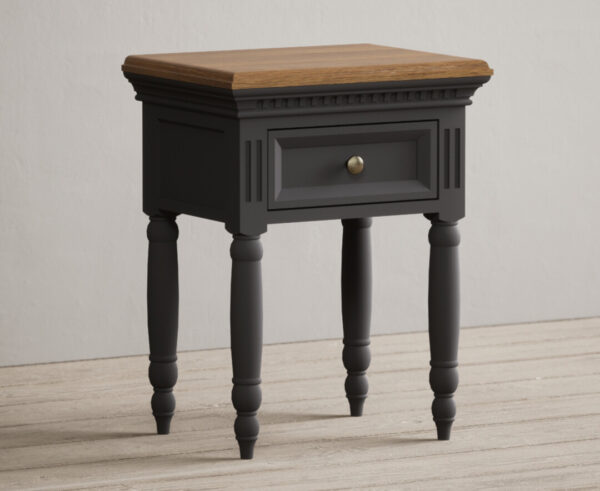 Francis Oak and Charcoal Grey Painted Bedside Table