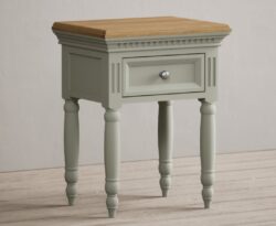 Francis Oak and Soft Green Painted Bedside Table