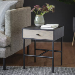 Gallery Interiors Carbury 1 Drawer Bedside Table