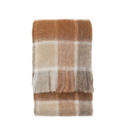Gallery Interiors Check Mohair Throw in Rust