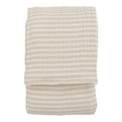 Gallery Interiors Crinkle Stripe Bedspread Beige - 240x260cm