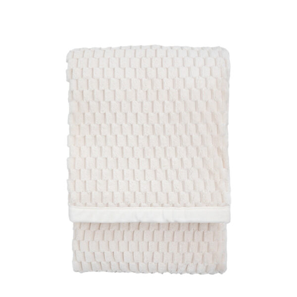 Gallery Interiors Jacquard Velvet Knitted Throw in Natural
