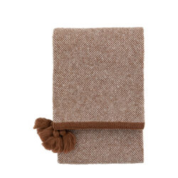 Gallery Interiors Knitted Border Tassel Throw in Rust