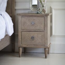 Gallery Interiors Mustique 2 Drawer Bedside Table | Outlet