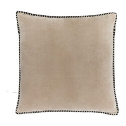 Gallery Interiors Nico Velvet Cushion Taupe - 50cm
