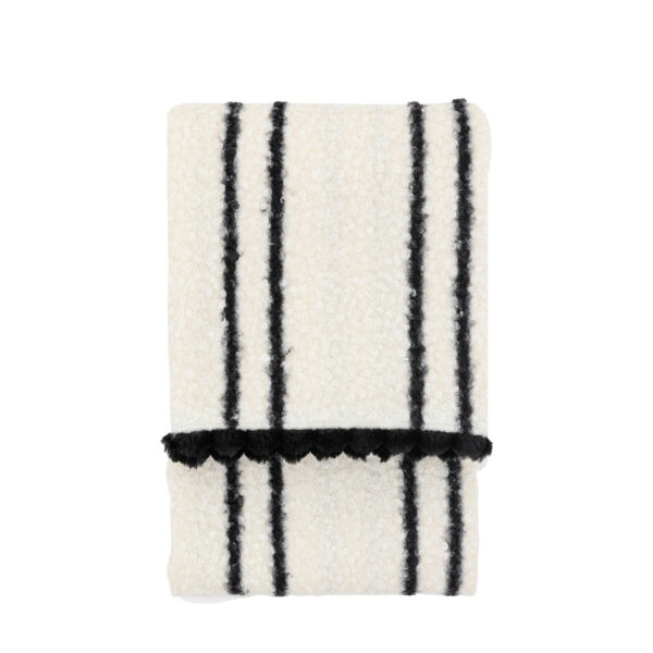Gallery Interiors Ophelia Scalloped Throw in Cream & Black