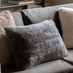 Gallery Interiors Roscose Faux Fur Cushion Grey - 40 x 60cm