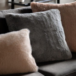Gallery Interiors Roscose Faux Fur Cushion Grey - 50cm