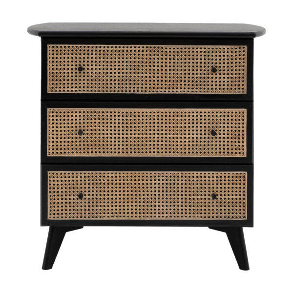 Gallery Interiors Sawyer 3 Drawer Chest in Black & Natural
