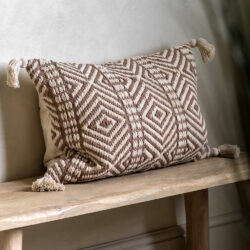 Gallery Interiors Thea Woven Cushion Cream - 40 x 60cm