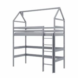 Goleta Wooden Bunk Bed Without Mattress And Ladder In Grey