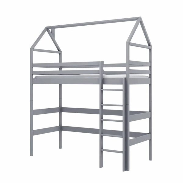 Goleta Wooden Bunk Bed Without Mattress And Ladder In Grey