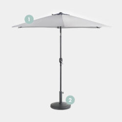 Grey Steel Parasol 12KG Parasol Base Set