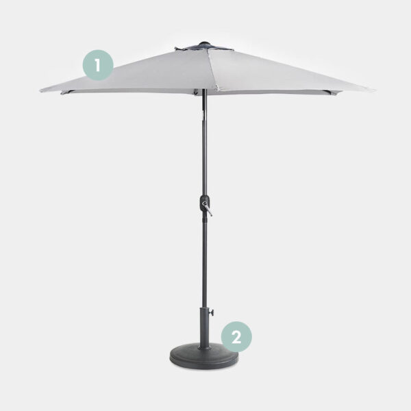 Grey Steel Parasol 12KG Parasol Base Set
