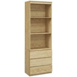 HOMCOM 180cm Tall Bookcase w/ Storage, Free Standing Bookshelf w/ 3 Shelves & 3 Drawers, Display Cabinet for Living Room, Home, Office Aosom UK