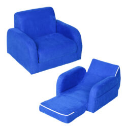 HOMCOM 2 In 1 Kids Children Sofa Chair Bed Folding Couch Soft Flannel Foam Toddler Furniture for 3-4 Years Old Playroom Bedroom Living Room Aosom UK