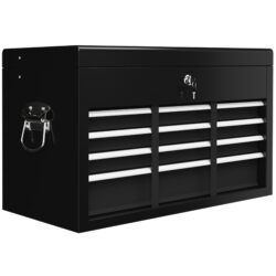 HOMCOM 6 Drawer Tool Chest, Lockable Metal Tool Box with Top Case, Ball Bearing Runners, Portable Toolbox, 600mm x 260mm x 340mm, Black Aosom UK