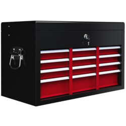 HOMCOM 6 Drawer Tool Chest, Lockable Metal Tool Box with Top Case, Ball Bearing Runners, Portable Toolbox, 600mm x 260mm x 340mm, Red Aosom UK